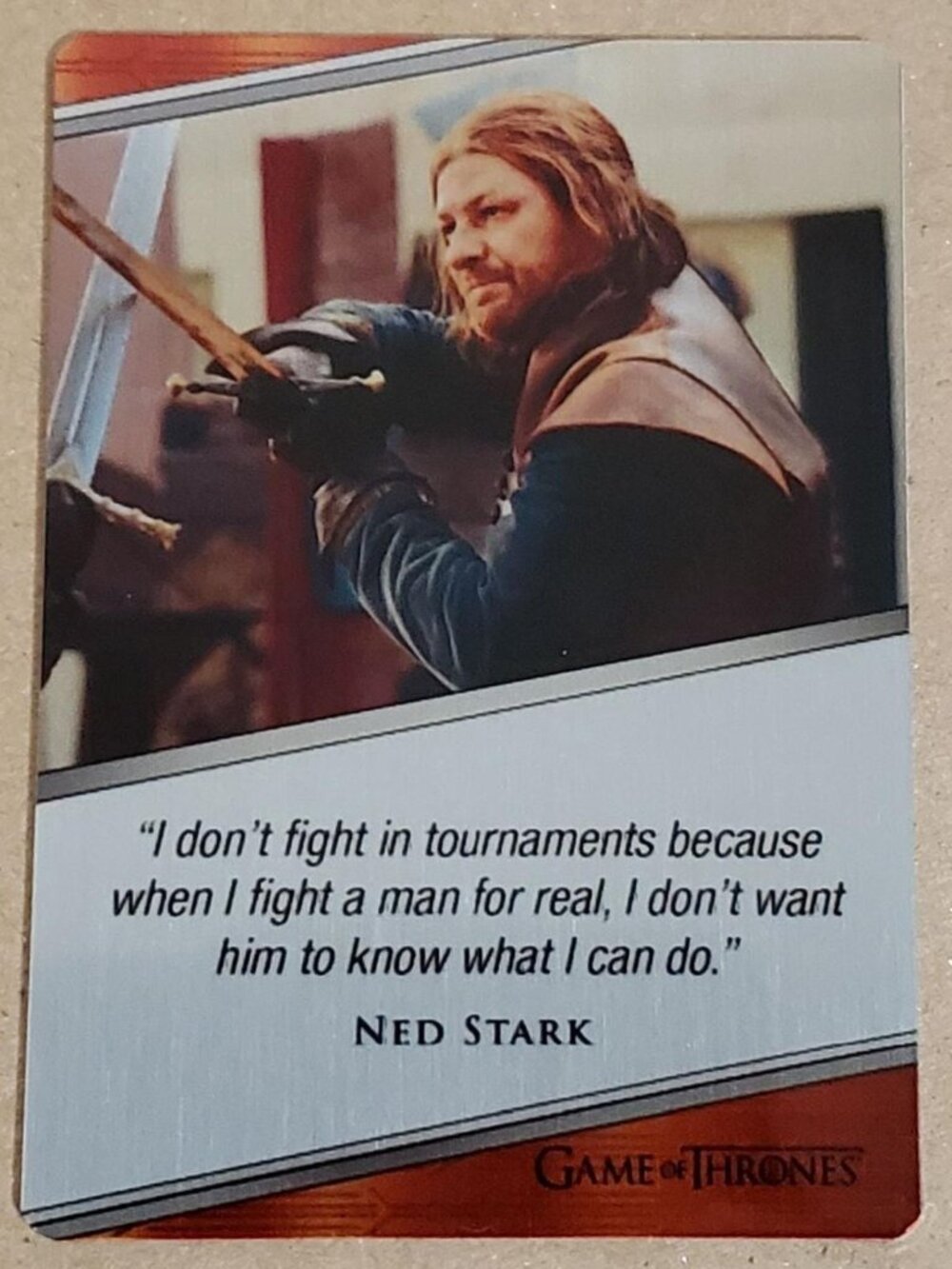 Game of Thrones Iron Anniversary S2 Expressions Metal Card Ned Stark
